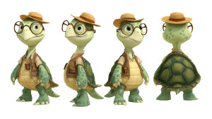 Pixar-Style Turtle Vinyl Car Decal Sticker – Waterproof & UV-Resistant 2.72"