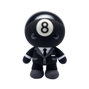 8-Ball Plush Doll Vinyl Car Decal Sticker – Waterproof & UV-Resistant 3.4133333333333336"
