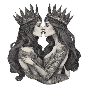 Intimate Crowned Duo Vinyl Car Decal Sticker – Waterproof & UV-Resistant 3.4133333333333336" Intimate Crowned Duo Vinyl Car Decal Sticker – Waterproof & UV-Resistant 3.4133333333333336"