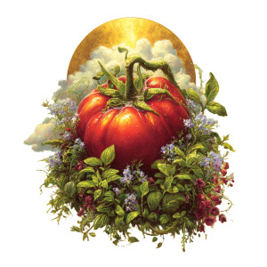 Sacred Tomato Vinyl Car Decal Sticker – Waterproof & UV-Resistant 6.826666666666667"