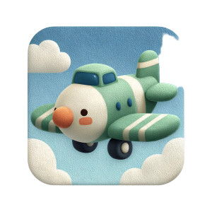 Cartoon Airplane Logo Vinyl Car Decal Sticker – Waterproof & UV-Resistant 3.4133333333333336"