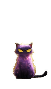 Angry Purple Cat Vinyl Car Decal Sticker – Waterproof & UV-Resistant 4.8533333333333335"