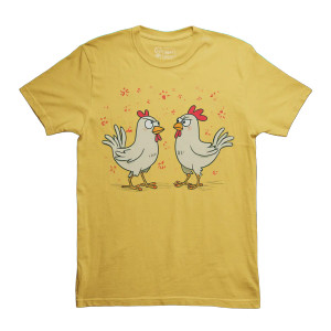 Fighting Chickens Tee Vinyl Car Decal Sticker – Waterproof & UV-Resistant 6.826666666666667"