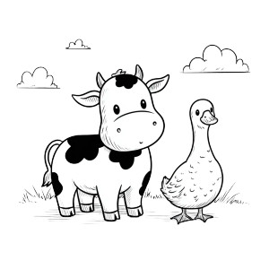 Cow And Goose Vinyl Car Decal Sticker – Waterproof & UV-Resistant 3.4133333333333336"