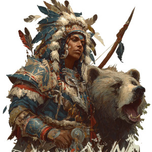 Bear Headdress Warrior Vinyl Car Decal Sticker – Waterproof & UV-Resistant 3.4133333333333336"