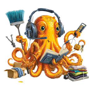 Busy Cyborg Octopus Vinyl Car Decal Sticker – Waterproof & UV-Resistant 3.4133333333333336"