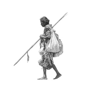 Aboriginal Woman Walking Vinyl Car Decal Sticker – Waterproof & UV-Resistant 3.4133333333333336"