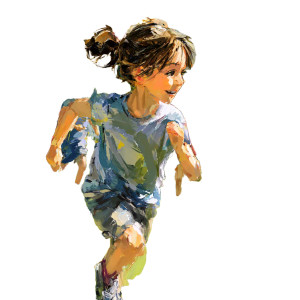 Running Kindergarten Girl Vinyl Car Decal Sticker – Waterproof & UV-Resistant 3.4133333333333336"
