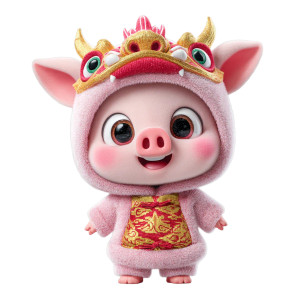 Pink Pig Dragon Vinyl Car Decal Sticker – Waterproof & UV-Resistant 3.4133333333333336"
