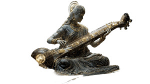 Cosmic Goddess Saraswati Vinyl Car Decal Sticker – Waterproof & UV-Resistant 2.72"