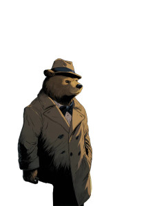 Detective Bear Vinyl Car Decal Sticker – Waterproof & UV-Resistant 4.373333333333333"