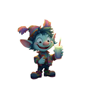 Whimsical Elf Mascot Vinyl Car Decal Sticker – Waterproof & UV-Resistant 6.826666666666667"