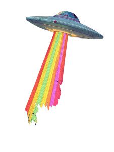 Alien Flower Abduction Vinyl Car Decal Sticker – Waterproof & UV-Resistant 8.213333333333333"