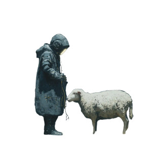 Android With Sheep Vinyl Car Decal Sticker – Waterproof & UV-Resistant 6.826666666666667"