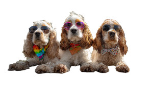 Playful Spaniel Puppies Vinyl Car Decal Sticker – Waterproof & UV-Resistant 2.72"