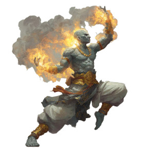 Flaming Monk Warrior V2 Vinyl Car Decal Sticker – Waterproof & UV-Resistant 3.4133333333333336"