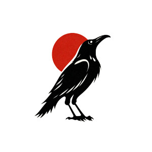 Stylized Crow Logo Vinyl Car Decal Sticker – Waterproof & UV-Resistant 3.4133333333333336"