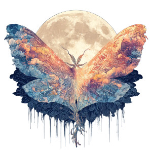 Lunar Moths Mandala Vinyl Car Decal Sticker – Waterproof & UV-Resistant 6.826666666666667"