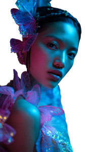 Glowing Asian Woman V2 Vinyl Car Decal Sticker – Waterproof & UV-Resistant 9.706666666666667"
