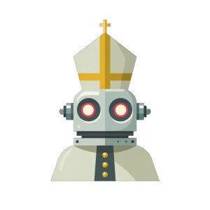Pope Robot Head Vinyl Car Decal Sticker – Waterproof & UV-Resistant 3.4133333333333336"