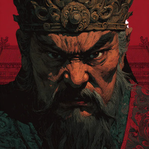 Angry Ming Emperor Vinyl Car Decal Sticker – Waterproof & UV-Resistant 3.4133333333333336"