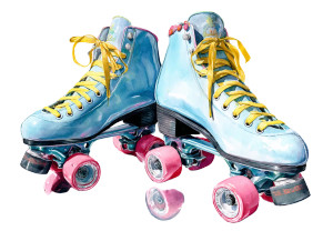 Vintage Roller Skates Vinyl Car Decal Sticker – Waterproof & UV-Resistant 3.0933333333333333"