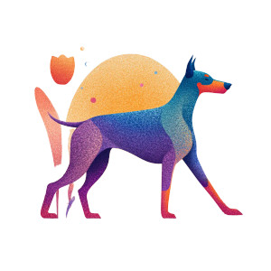 Whimsical Doberman Walk Vinyl Car Decal Sticker – Waterproof & UV-Resistant 6.826666666666667"