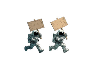 Cyber Astronauts Protest Vinyl Car Decal Sticker – Waterproof & UV-Resistant 5.97333333333333