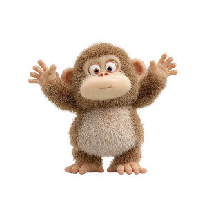 Cute Monkey Character Vinyl Car Decal Sticker – Waterproof & UV-Resistant 3.4133333333333336"