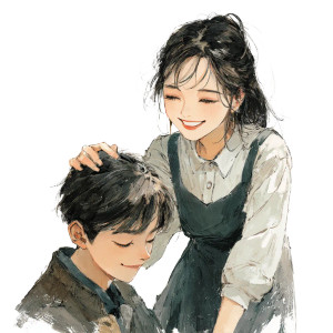 Chinese Girl And Boy Vinyl Car Decal Sticker – Waterproof & UV-Resistant 6.826666666666667"