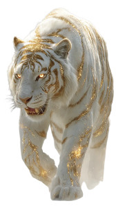 Golden Tiger Roaring Vinyl Car Decal Sticker – Waterproof & UV-Resistant 4.8533333333333335"