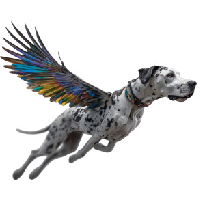 Rainbow-Winged Great Dane Vinyl Car Decal Sticker – Waterproof & UV-Resistant 6.826666666666667"