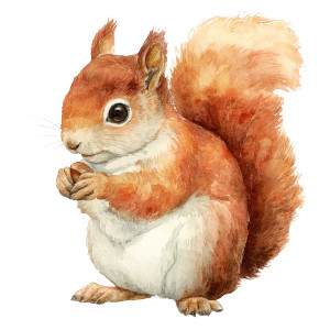 Baby Squirrel Illustration Vinyl Car Decal Sticker – Waterproof & UV-Resistant 3.4133333333333336"