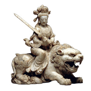 Dunhuang Bodhisattva Sculpture Vinyl Car Decal Sticker – Waterproof & UV-Resistant 3.4133333333333336"