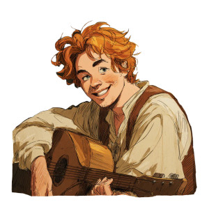 Cheerful Bard Vinyl Car Decal Sticker – Waterproof & UV-Resistant 3.4133333333333336"