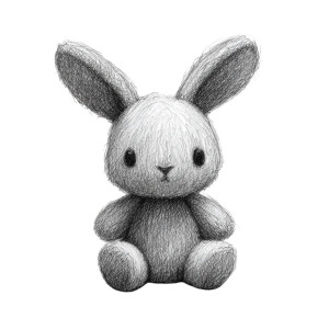 Plush Bunny Drawing Vinyl Car Decal Sticker – Waterproof & UV-Resistant 6.826666666666667"