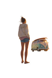 Beach Sunset Girl V2 Vinyl Car Decal Sticker – Waterproof & UV-Resistant 4.4