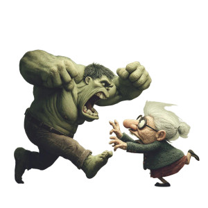 Granny Vs Hulk Vinyl Car Decal Sticker – Waterproof & UV-Resistant 3.4133333333333336"