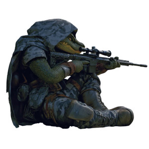 Anthro Alligator Sniper Vinyl Car Decal Sticker – Waterproof & UV-Resistant 3.4133333333333336"