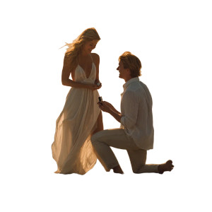 Beach Proposal Moment Vinyl Car Decal Sticker – Waterproof & UV-Resistant 6.826666666666667"