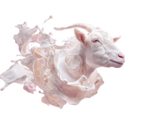 Surreal Milk Goat Vinyl Car Decal Sticker – Waterproof & UV-Resistant 6.613333333333333"