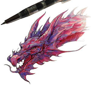 Dragon Tattoo Sketch V4 Vinyl Car Decal Sticker – Waterproof & UV-Resistant 3.4133333333333336"