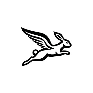 Winged Rabbit Logo Vinyl Car Decal Sticker – Waterproof & UV-Resistant 6.826666666666667"