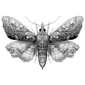 Marble Greek Moth Vinyl Car Decal Sticker – Waterproof & UV-Resistant 3.4133333333333336"