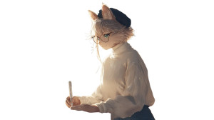 Stylish Cat Artist Vinyl Car Decal Sticker – Waterproof & UV-Resistant 5.4