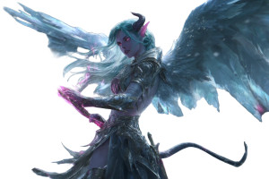 Ice Angel Tiefling Vinyl Car Decal Sticker – Waterproof & UV-Resistant 5.97333333333333
