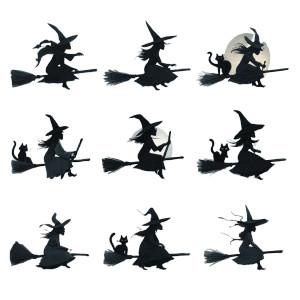 Halloween Witches Parade Vinyl Car Decal Sticker – Waterproof & UV-Resistant 3.4133333333333336"