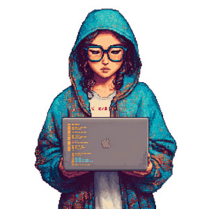 Pixel Hoodie Coder Vinyl Car Decal Sticker – Waterproof & UV-Resistant 3.4133333333333336"