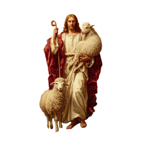 Jesus Good Shepherd Vinyl Car Decal Sticker – Waterproof & UV-Resistant 3.4133333333333336"