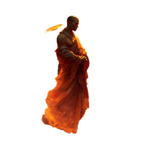 Fire Monk Vinyl Car Decal Sticker – Waterproof & UV-Resistant 3.4133333333333336"